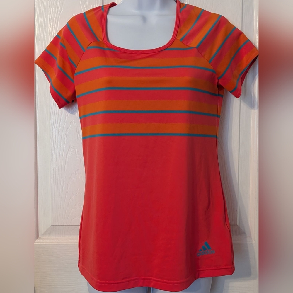 Adidas striped short sleeve shirt Sz: S